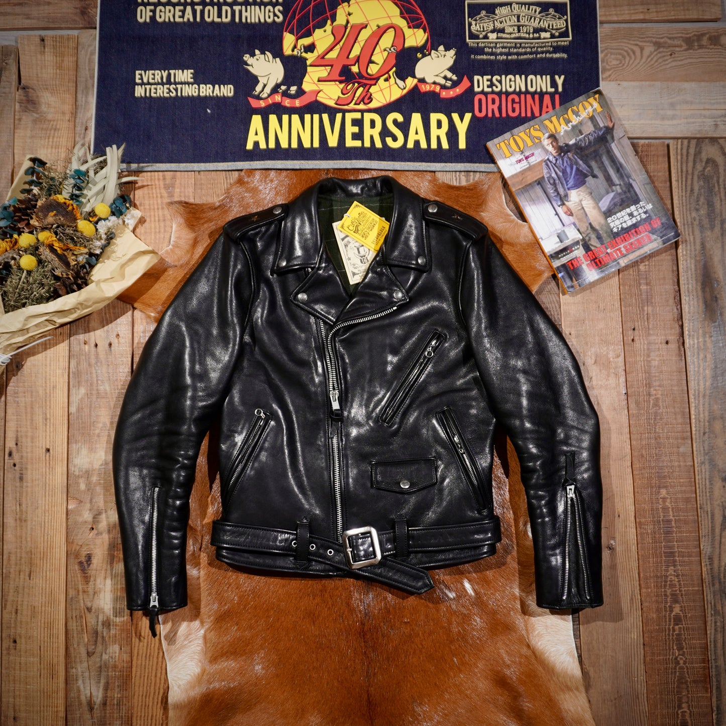ヴィンテージ50s復刻 植物タンニン鞣し カウレザー ダブルライダースジャケットS~4XL