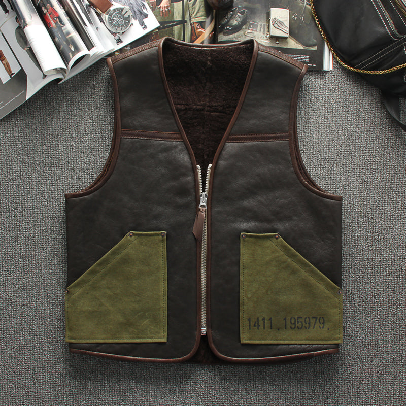 シープレザームートン C-3 フライトレザーベスト M~4XL