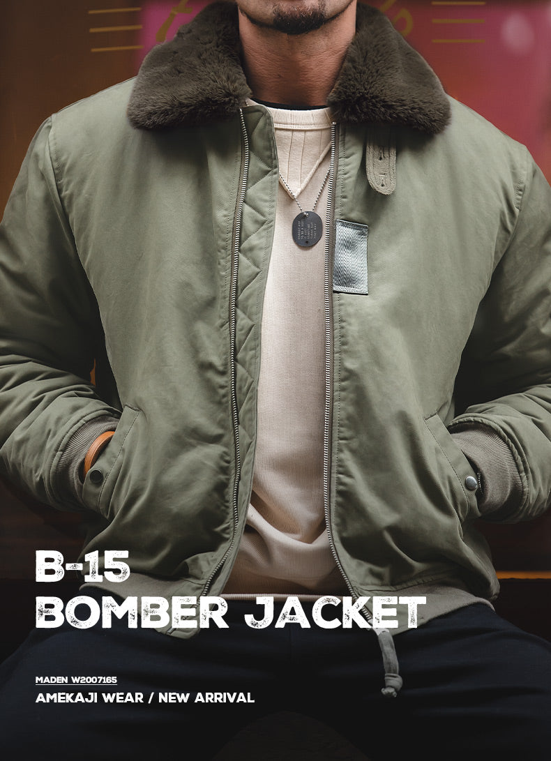 ☆ヴィンテージ 復刻 B-15コットンボンバージャケットフライトジャケット☆S~2XL