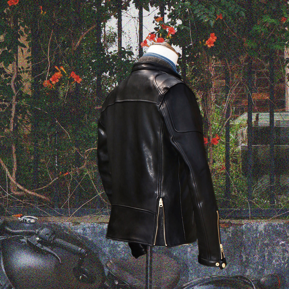 植物タンニン鞣しラムレザー シングルライダースジャケット S~3XL