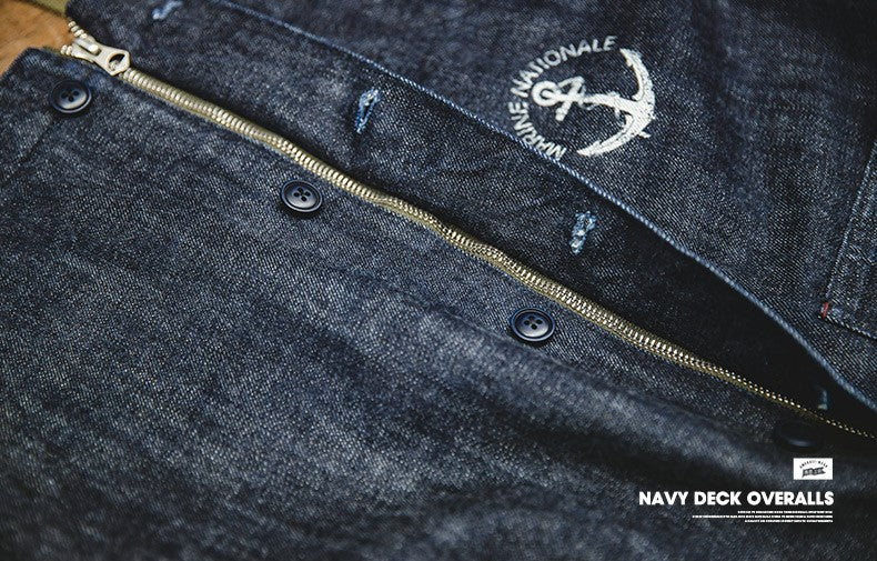 ▲ヴィンテージ US NAVYデッキ スタイル デニム オーバーオール▼