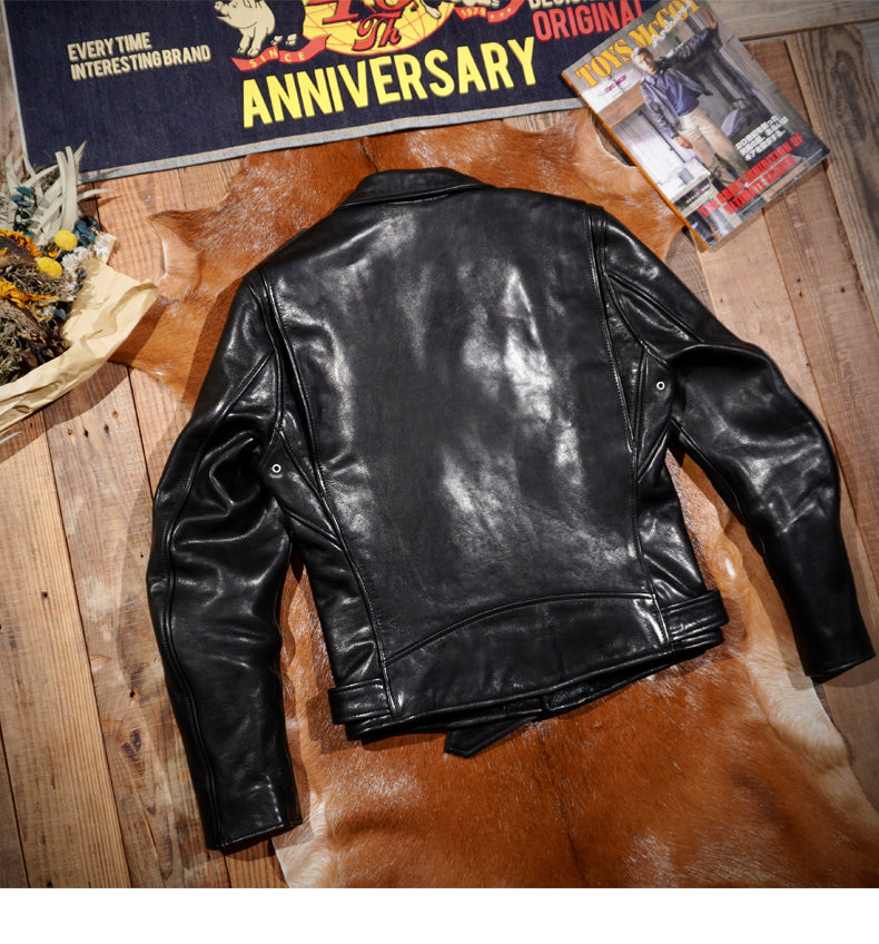 ヴィンテージ50s復刻 植物タンニン鞣し カウレザー ダブルライダースジャケットS~4XL