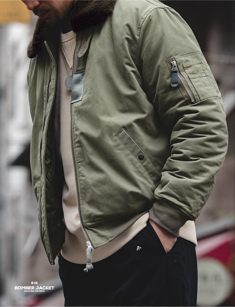 ☆ヴィンテージ 復刻 B-15コットンボンバージャケットフライトジャケット☆S~2XL