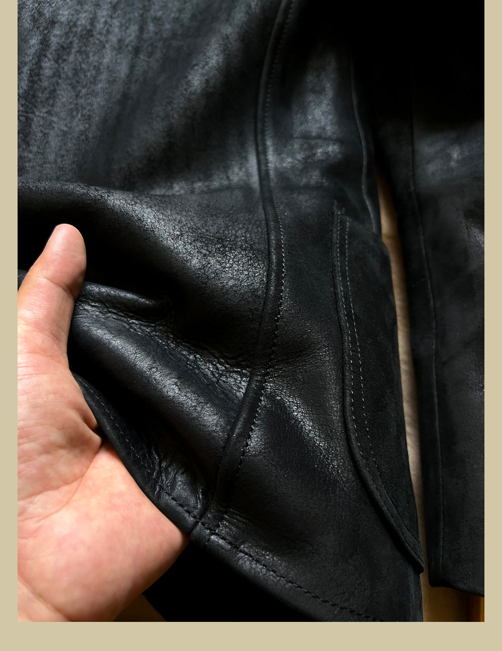 ◇カウレザー使用 3つボタン ジャケット◇ブレザー S~4XL