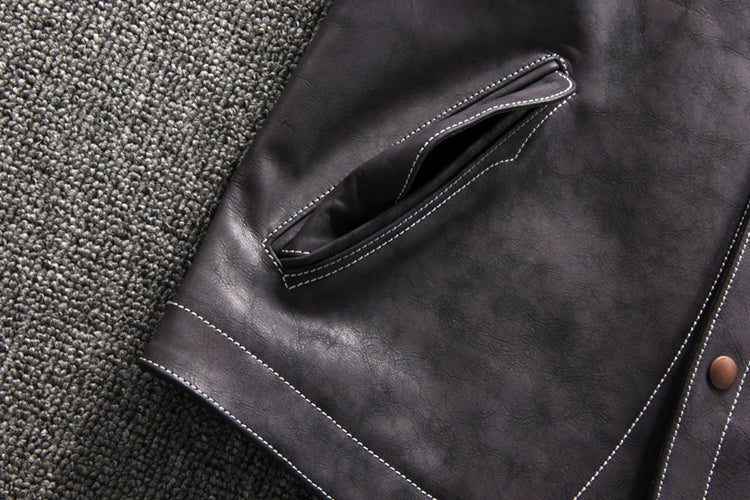 カウレザー ライダースレザーベスト M~3XL