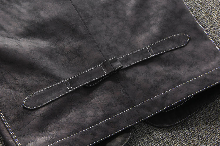 カウレザー ライダースレザーベスト M~3XL