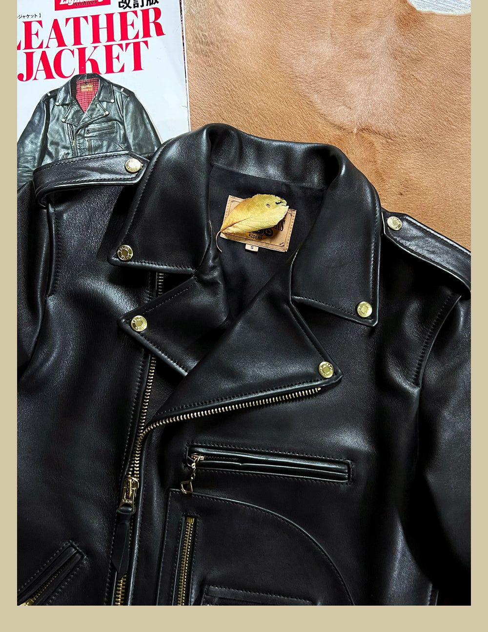 イタリア製レザー使用 50’sスタイル Dポケ ダブルライダースジャケットS~3XL