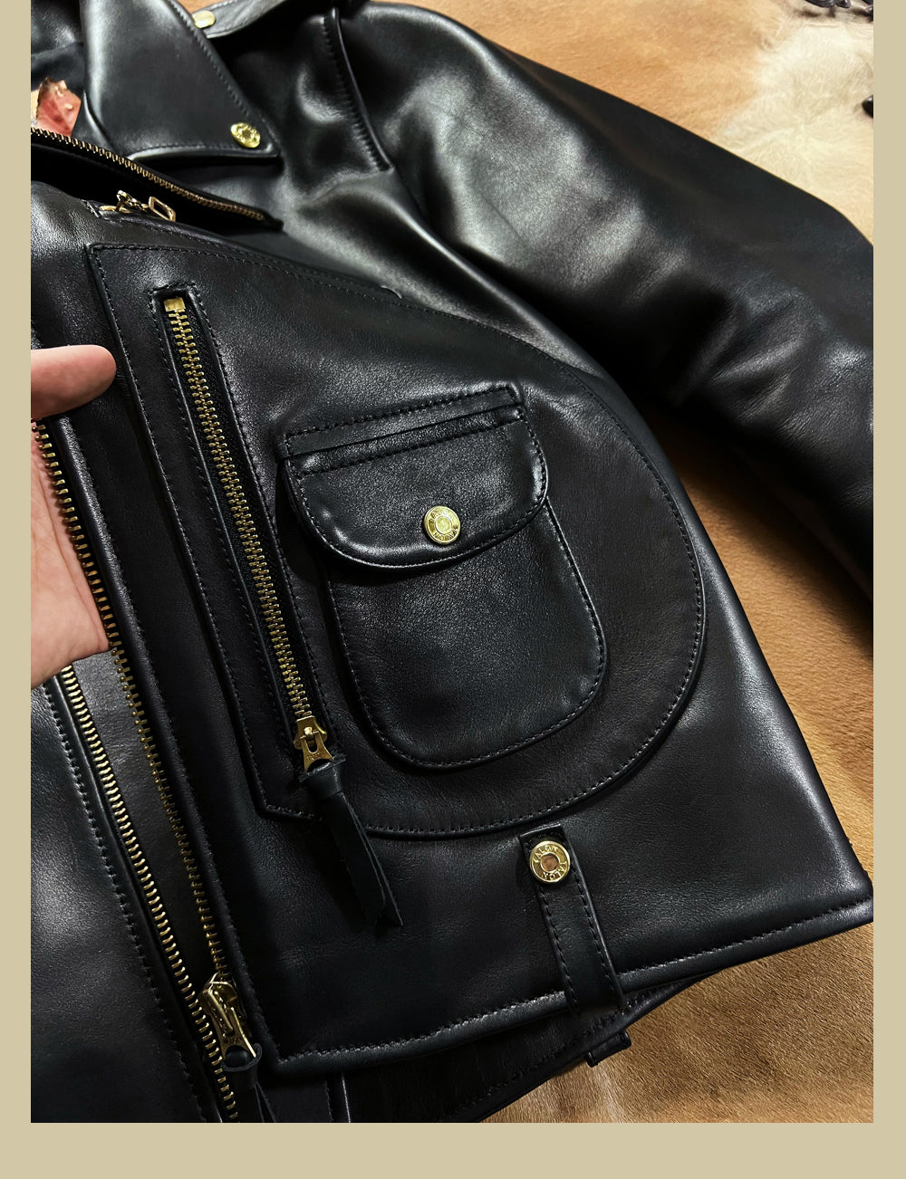 イタリア製レザー使用 50’sスタイル Dポケ ダブルライダースジャケットS~3XL