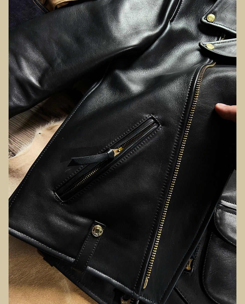 イタリア製レザー使用 50’sスタイル Dポケ ダブルライダースジャケットS~3XL