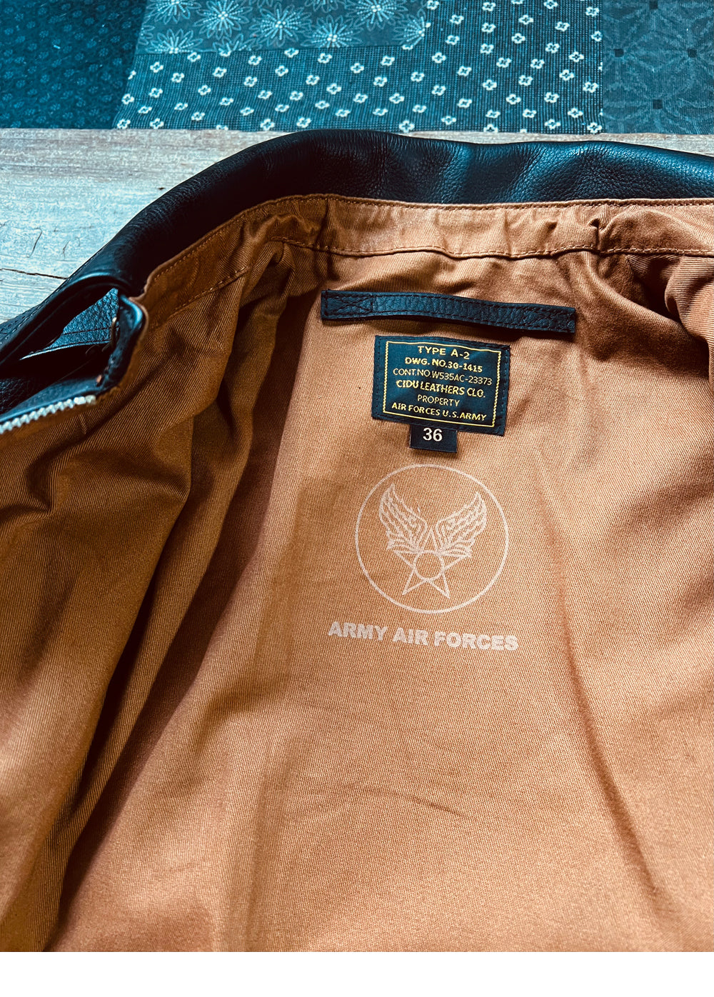 A-2 フライトジャケット ブラック XS~3XL