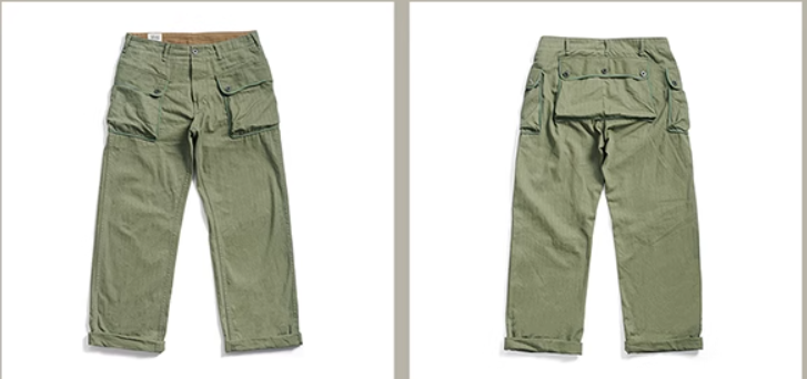 ◇ヴィンテージUSMC HBT P44タイプ コットンヘリンボーンミリタリーパンツ◇サイズ28~40