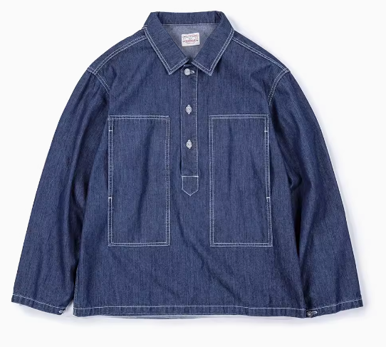 ★ヴィンテージ30s US ARMY M-35 復刻 9ozデニム ポケットワークシャツ★S~2XL