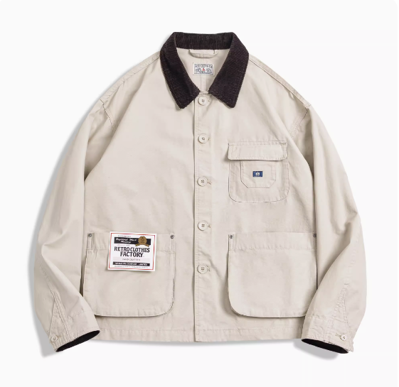 ▲ヴィンテージ復刻 しっかりハリのあるコットン サファリジャケット▼S~3XL