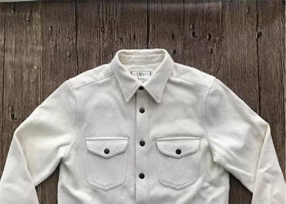 ◆ヴィンテージ風 刺し子 剣道着 風合いあるテクスチャーのコットン 14オンス 厚手メンズ シャツ◆M~3XL