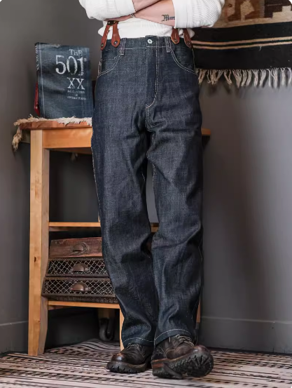 14.5オンスセルビッチ 30’sデザイン 三本針使いデニムパンツ