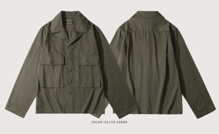3色展開★ヴィンテージ復刻 M-43 HBT ヘリンボーンツイル ジャケット★S~2XL
