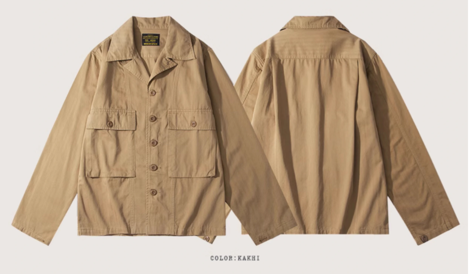 3色展開★ヴィンテージ復刻 M-43 HBT ヘリンボーンツイル ジャケット★S~2XL