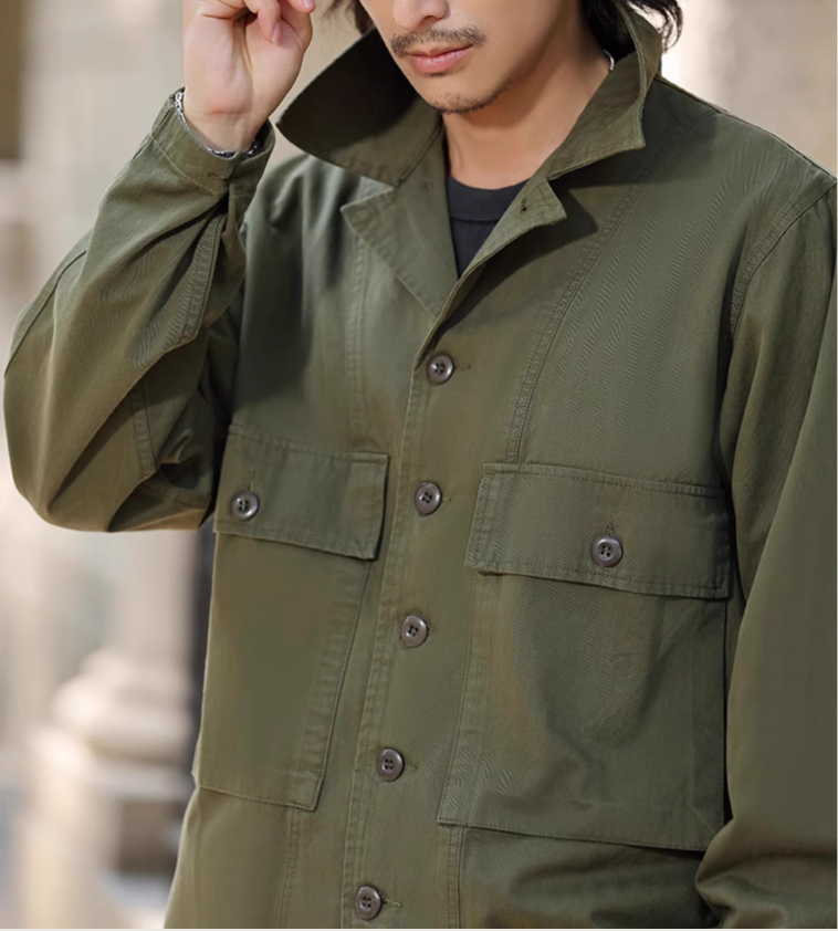 3色展開★ヴィンテージ復刻 M-43 HBT ヘリンボーンツイル ジャケット★S~2XL