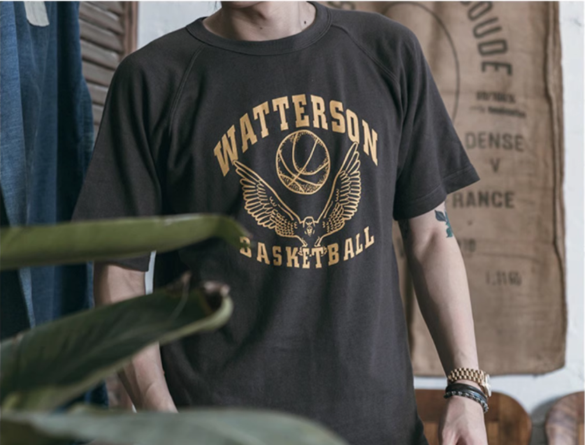 2色展開◆色味、プリントの雰囲気もGOOD◆ヴィンテージ復刻 WATTERSON BASKETBALL ラグランTシャツ◆S~2XL