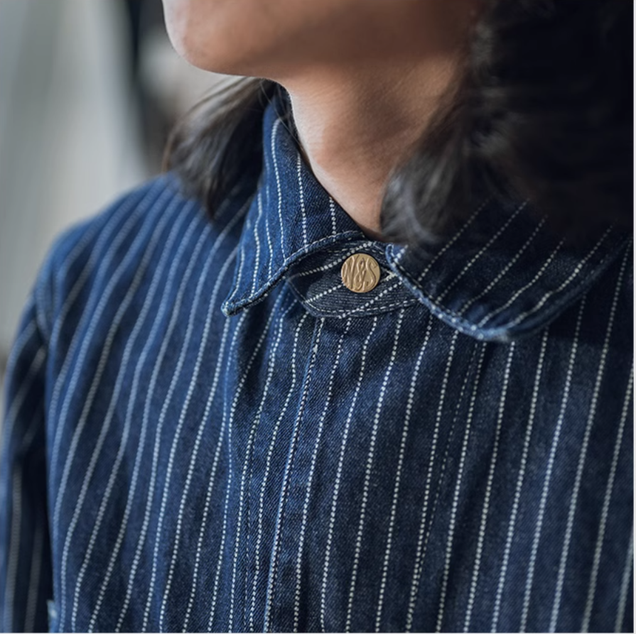 △WABASH(鉄道員)ストライプデニム カバーオール▽S~2XL