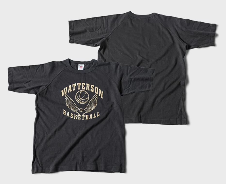 2色展開◆色味、プリントの雰囲気もGOOD◆ヴィンテージ復刻 WATTERSON BASKETBALL ラグランTシャツ◆S~2XL