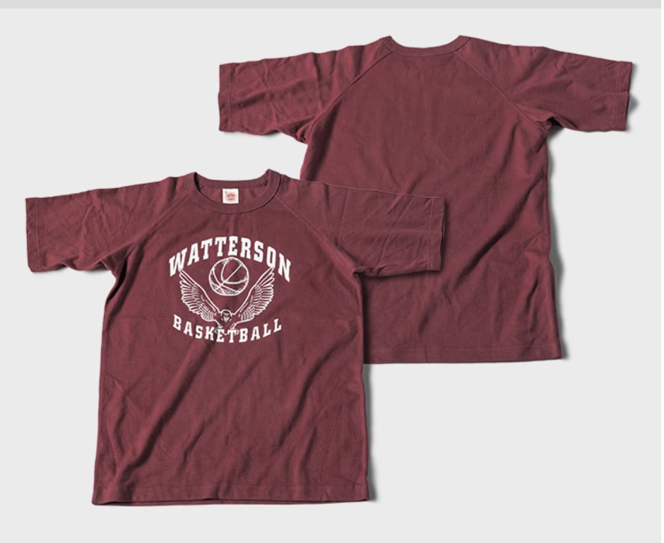 2色展開◆色味、プリントの雰囲気もGOOD◆ヴィンテージ復刻 WATTERSON BASKETBALL ラグランTシャツ◆S~2XL