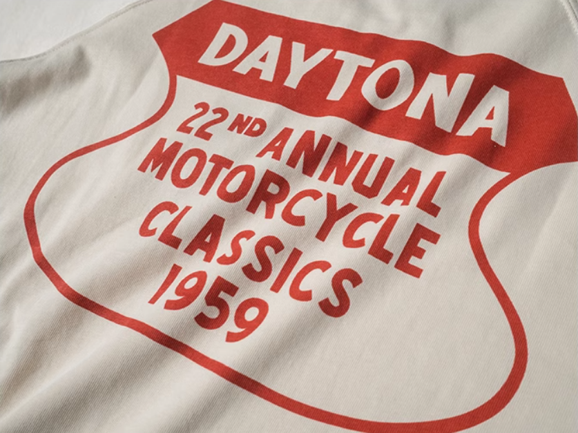 2色展開◆色味、プリントの雰囲気もGOOD◆ヴィンテージ復刻 DAYTONA MOTORCYCLETシャツ◆S~2XL