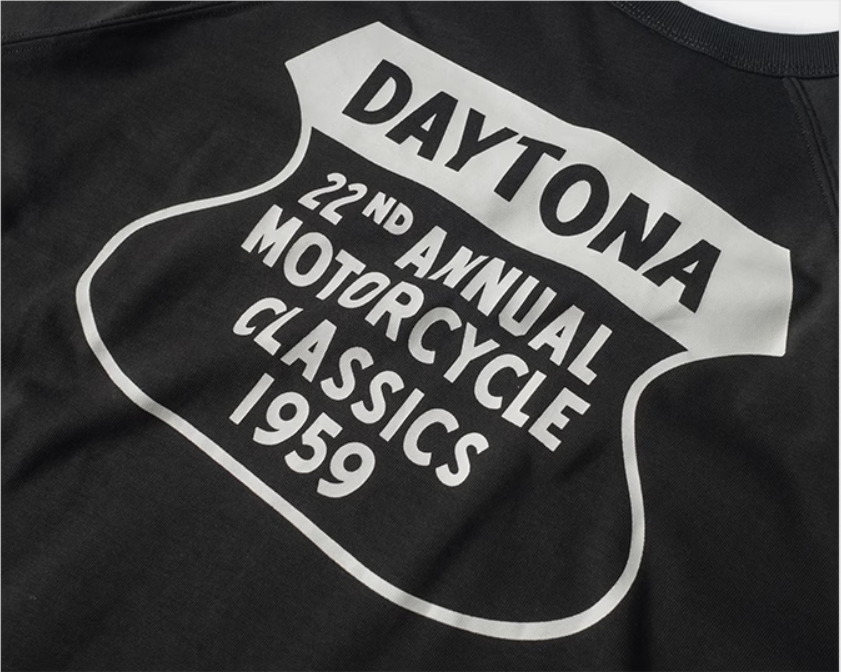 2色展開◆色味、プリントの雰囲気もGOOD◆ヴィンテージ復刻 DAYTONA MOTORCYCLETシャツ◆S~2XL