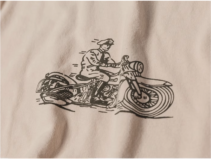 2色展開◆色味、プリントの雰囲気もGOOD◆MOTORCYCLE リンガーTシャツ◆S~2XL
