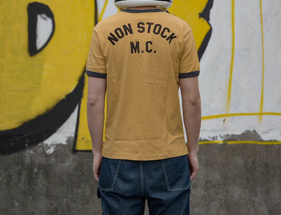 2色展開◆色味、プリントの雰囲気もGOOD◆MOTORCYCLE リンガーTシャツ◆S~2XL
