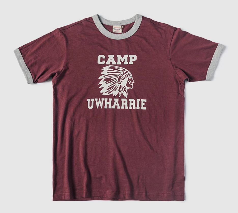 2色展開◆色味、プリントの雰囲気もGOOD◆ヴィンテージ復刻 CAMP UWHARRIE リンガーTシャツ◆S~2XL