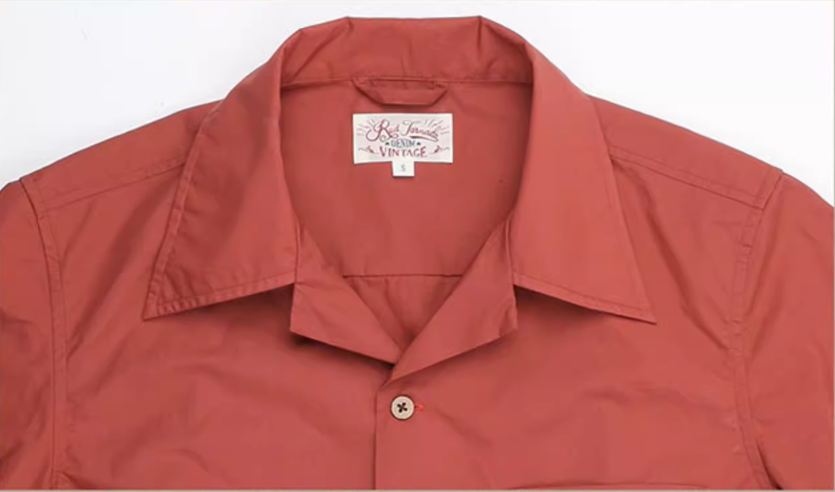 2色展開★メンズ オーガニックコットンプリン使用★オープンカラー シャツS~3XL