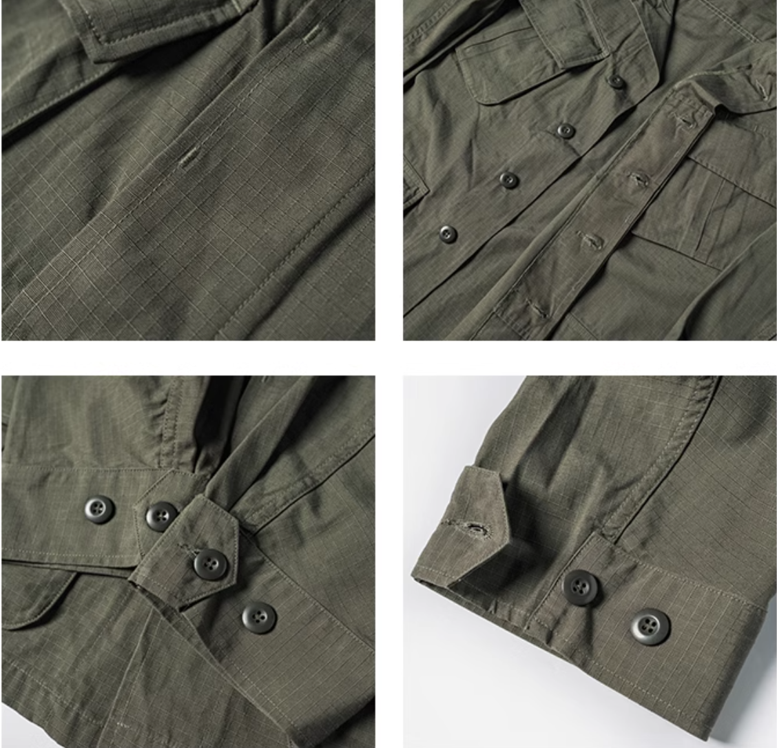 ヴィンテージ モディファイ 8.5OZ コットン リップストップ TCU ミリタリージャングルファティーグ ジャケット◇S~2XL