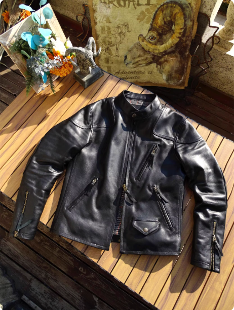 昨シーズン物売り切りセール★イタリア産カウレザー使用 シングルライダースジャケット ★S~5XL