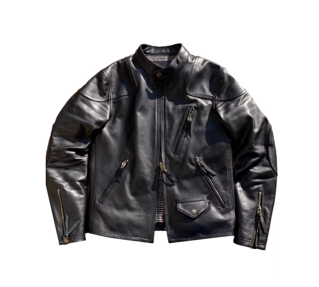 昨シーズン物売り切りセール★イタリア産カウレザー使用 シングルライダースジャケット ★S~5XL