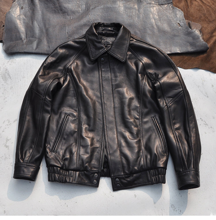 昨シーズン物売り切りSALEプライス△ニュージーランド産シープレザー ブルゾン▽ M~2XL