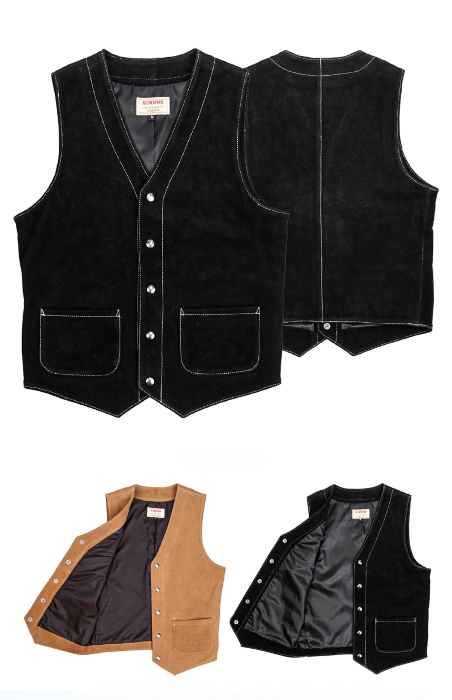 2色展開◇厚手カウレザースウェード ベスト◇