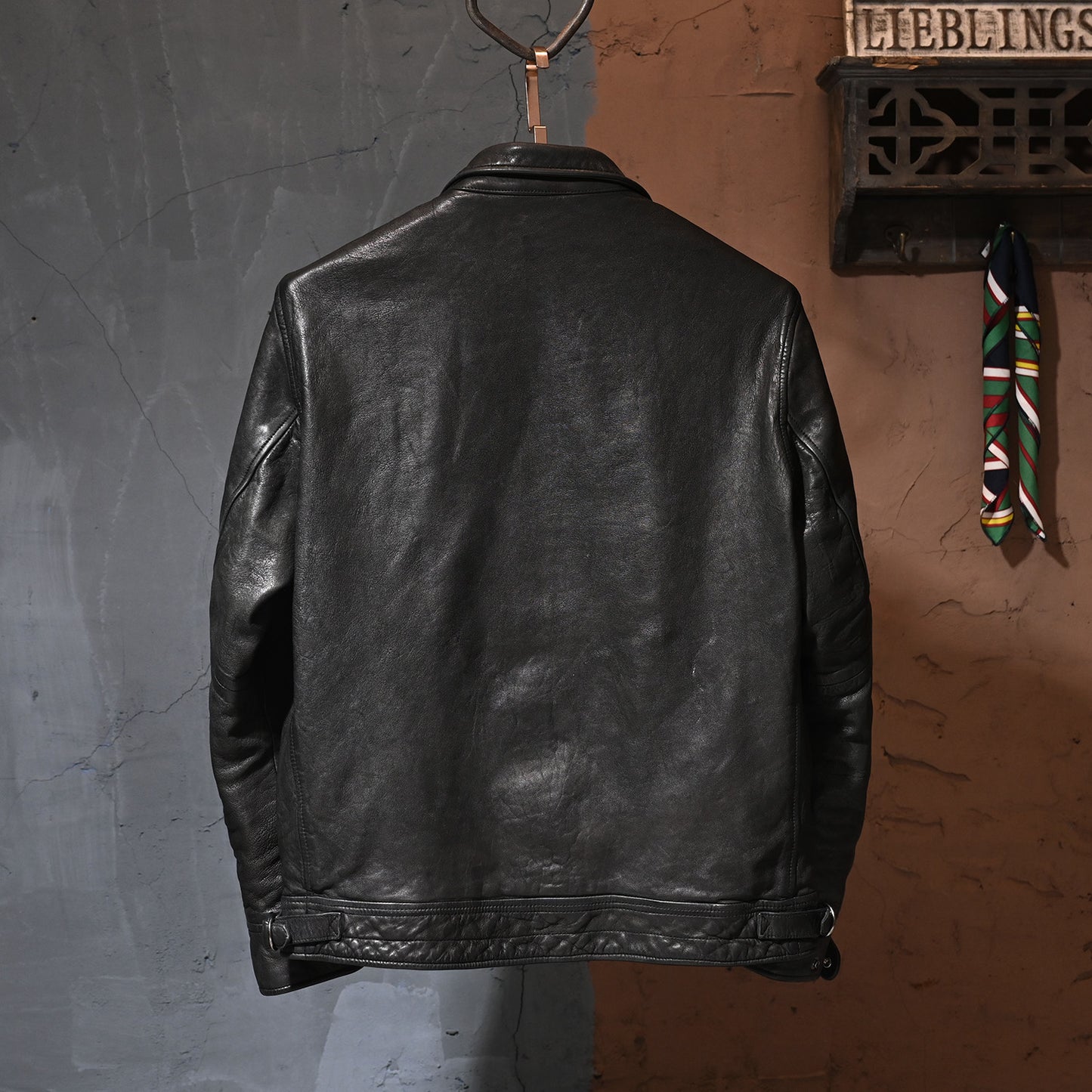 絶妙なヴィンテージ加工◆植物タンニン鞣しシープレザー シングルライダースジャケット◆M~3XL