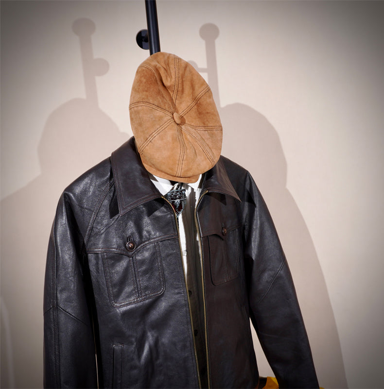 ヴィンテージ復刻スタイル◇ゴートレザー ジャケット◇M~3XL