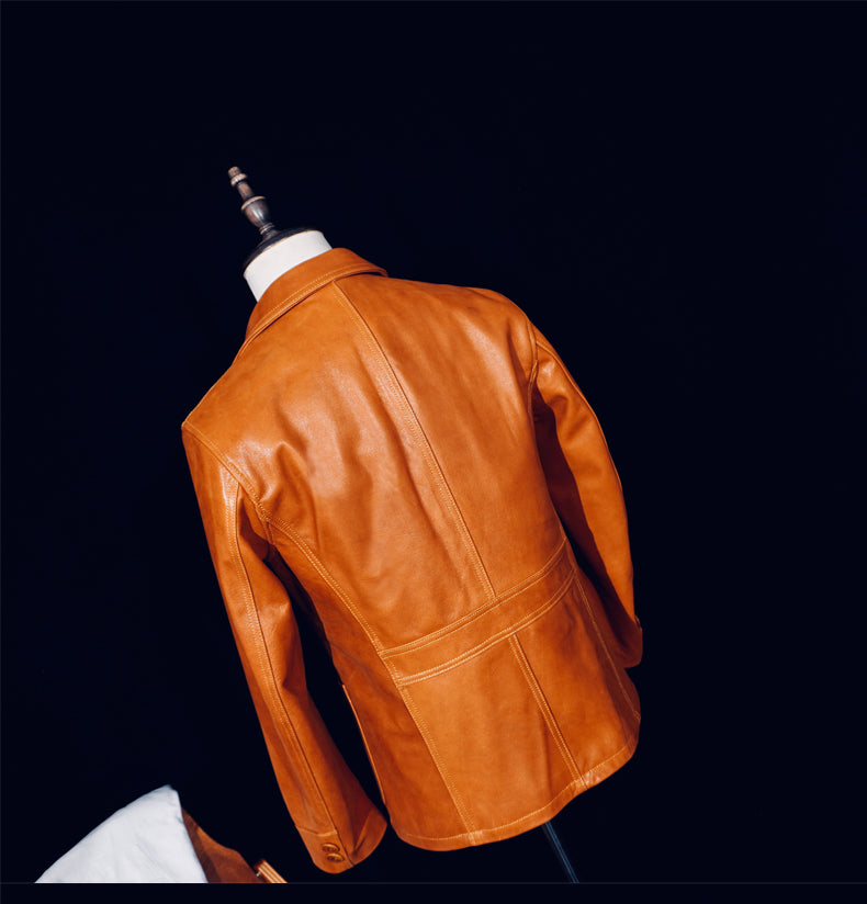 ◇植物タンニン鞣し カウレザー ジャケット◇S~4XL