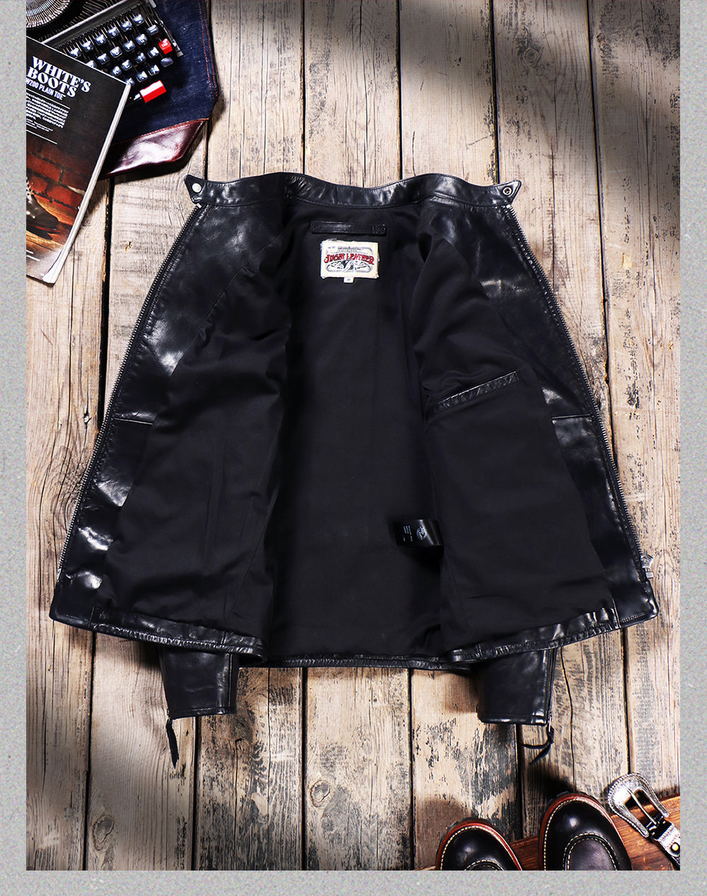 ▲ビンテージ復刻 植物タンニン鞣しホースハイドレザー ウォシャブル シングルライダース ジャケット▼S~5XL
