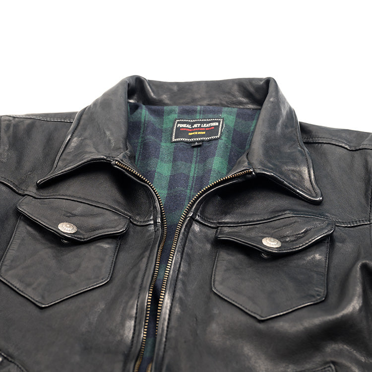 1930's VINTAGE復刻デザイン 植物タンニンなめし ウォッシュ加工 シープレザー シングルライダースジャケット