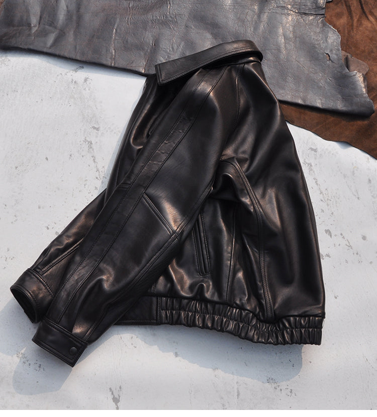 昨シーズン物売り切りSALEプライス△ニュージーランド産シープレザー ブルゾン▽ M~2XL