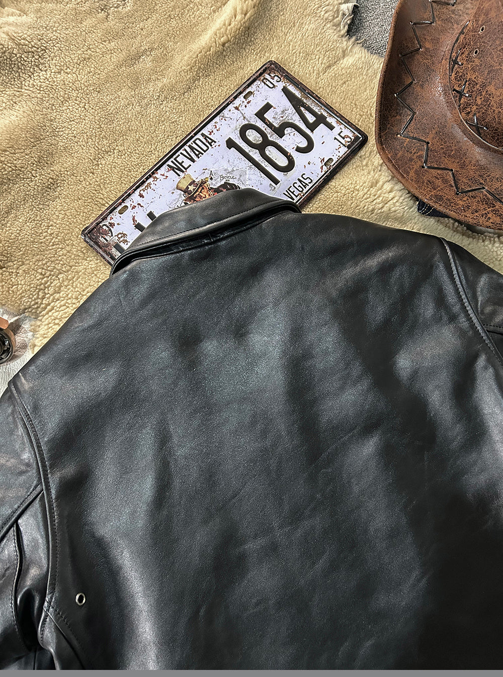 ホースハイドレザー シングルライダース ジャケット M~4XL