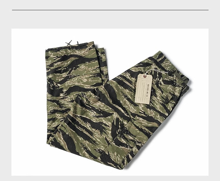 ◇60’sヴィンテージ復刻 9.5OZ コットンタイガーカモ ミリタリーパンツ◇S~2XL