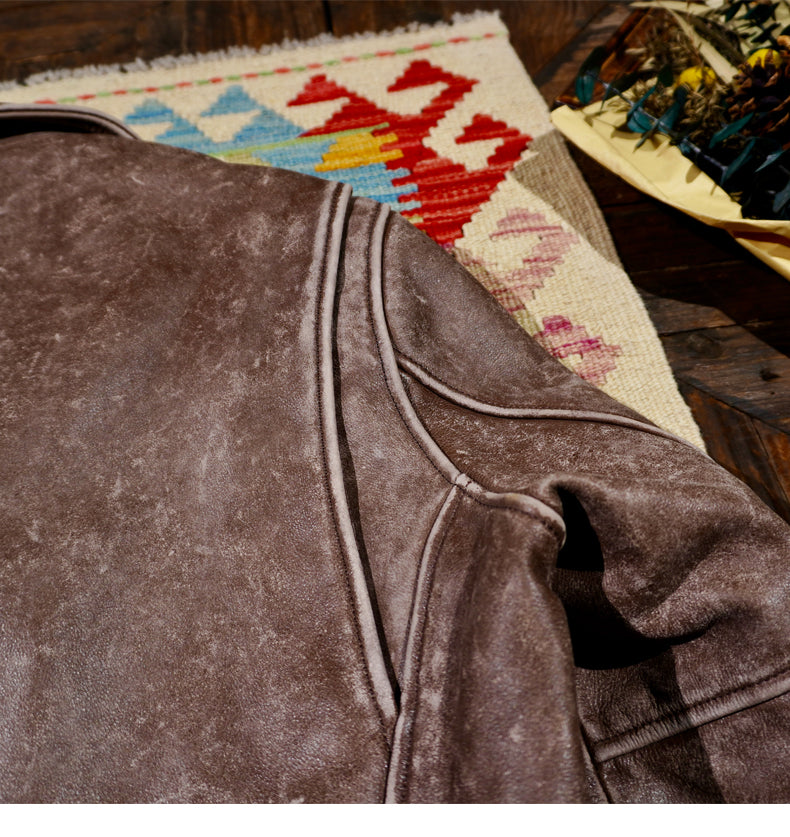 ◇1930’sビンテージ復刻 ウォッシュ加工 カウレザー シングルライダース ジャケット◇S~4XL