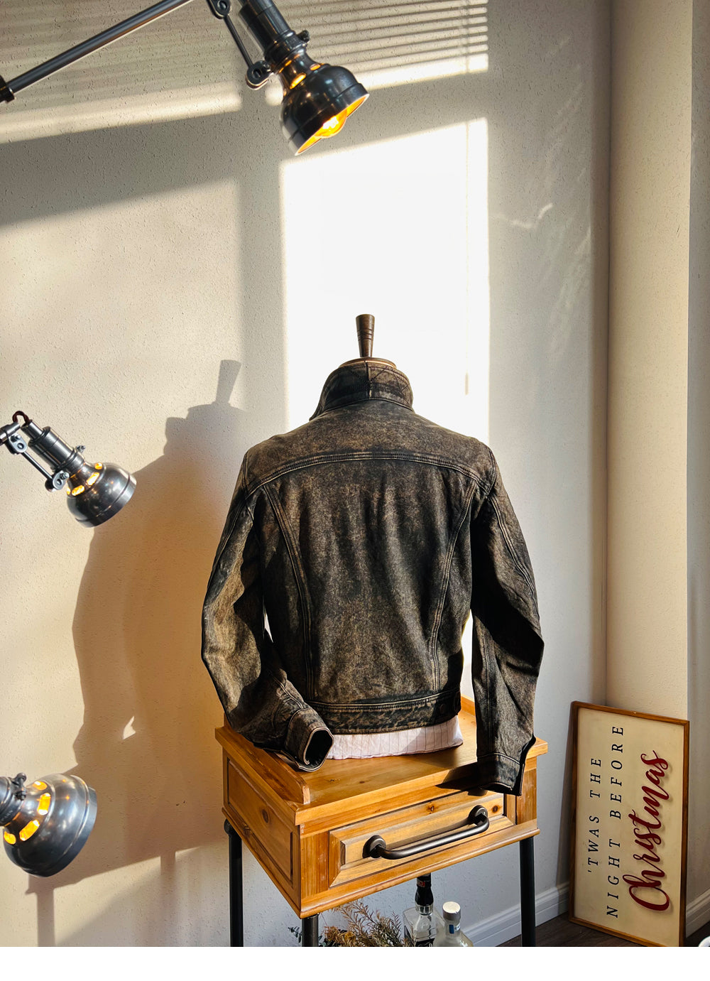 圧巻のヴィンテージ加工☆ゴートレザーショートジャケット☆S~3XL