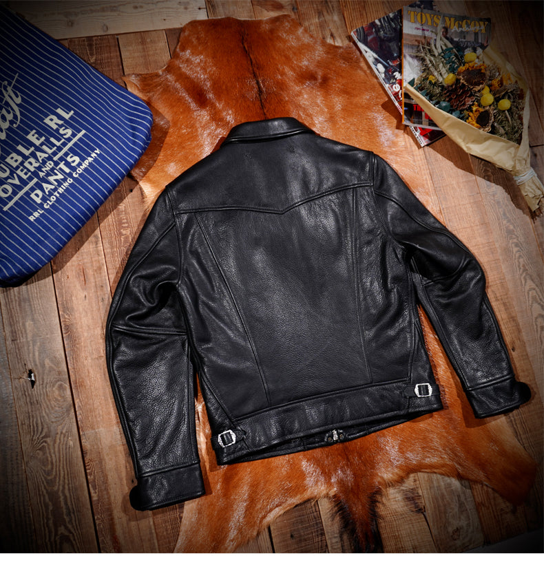 70’s ヴィンテージ復刻 アメリカ産 ウォッシュ カウレザー シングルライダース ジャケット S~4XL