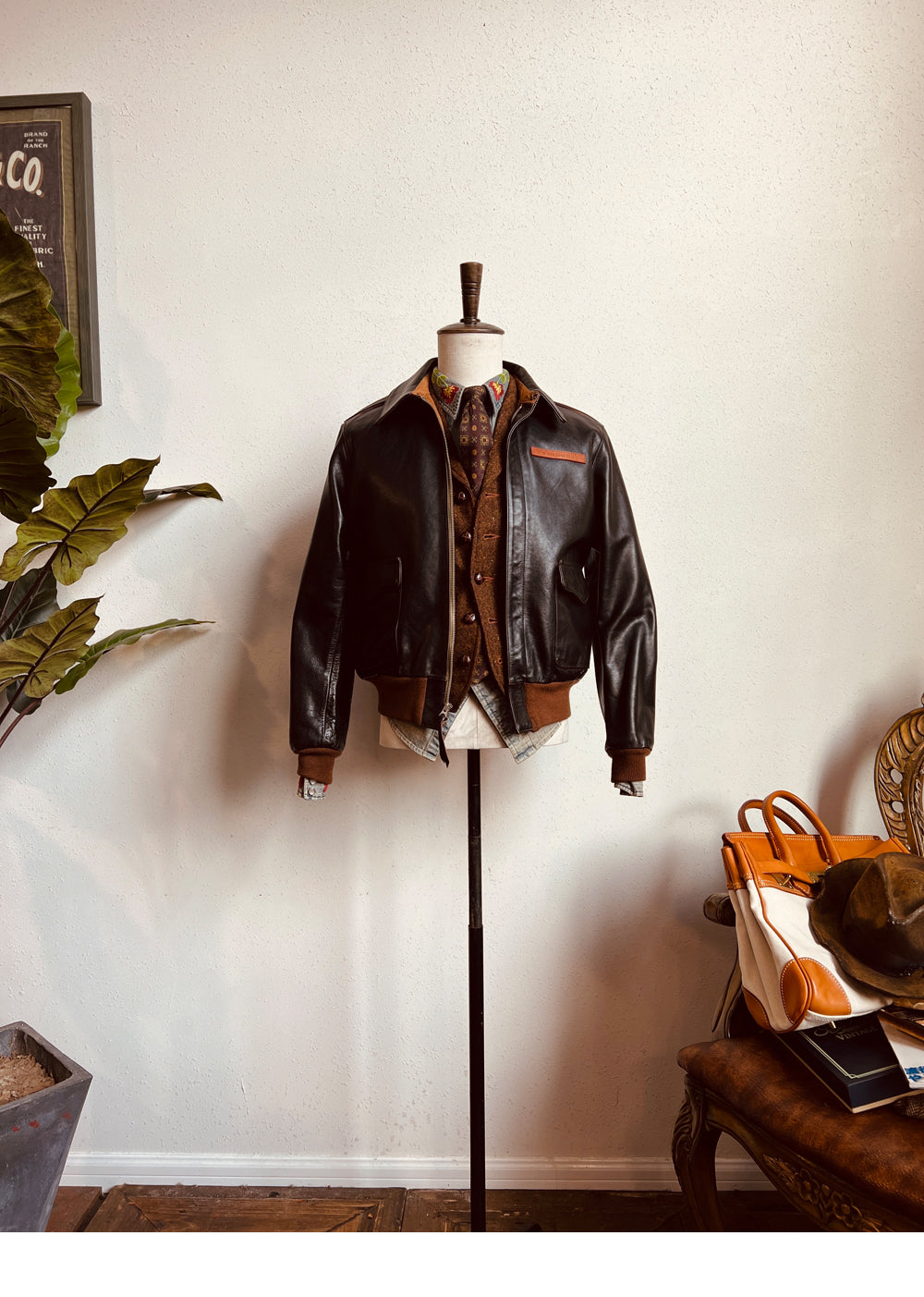 茶芯カウレザー A-2 フライトジャケット S~4XL