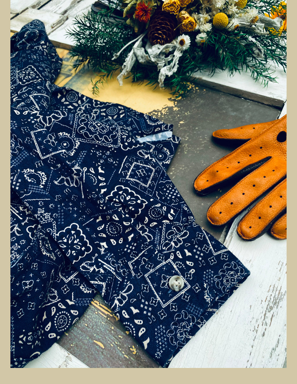 ◆ヴィンテージスタイル バンダナ柄 ロングスリーブシャツ◆ M~3XL